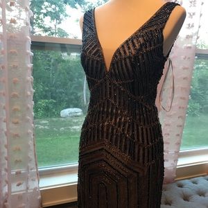 Sequined Black Dress
